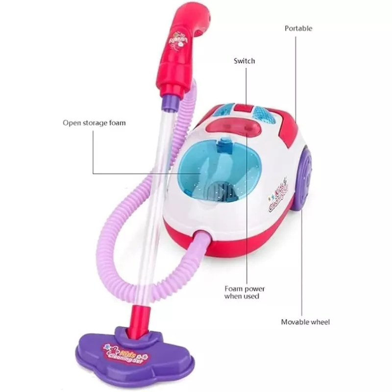 Toddler Vacuum Cleaner Toy Set, Kids Housekeeping Cleaning Toys for Boys & Girls with Pretend Play Cordless Vacuum, Broom, Brush & Dustpan