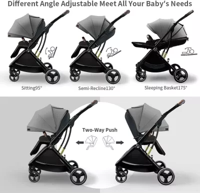 Coballe Baby Stroller, 3 in 1 - Blue