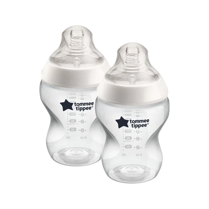 Tommee Tippee Closer to Nature Baby Bottles – 2 x 260ml | Anti-Colic, BPA-Free, Breast-Like Teat