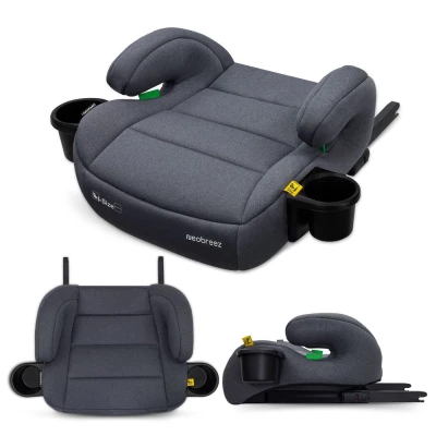 Neobreez i-SANFARO i-Size ISOFIX Backless Booster Car Seat,Double Padded Foam,Compact,Kids Car Seat,2 Cup Holder,ECER129(6-12yrs,125-150cm,22-36kg)