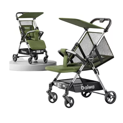 Baiwa Baby Stroller, Foldable Travel Umbrella Cart, Lightweight Stroller & Compact Reclining Pocket Stroller with Music & Light Canopy for Babies