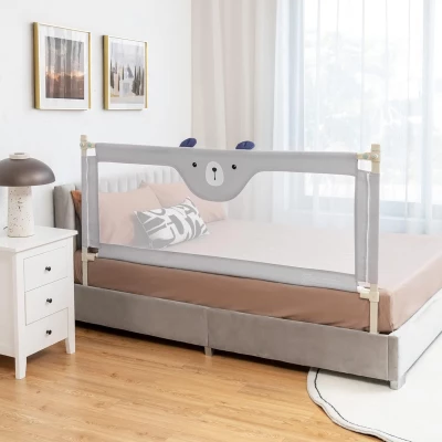 Extra Long Toddler Bed Rail Guard with Double Safety Lock | Foldable Baby Bed Guard for Twin, Full, Queen & King Beds