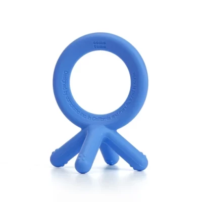 Comotomo Silicone Baby Teether - Blue/Orange 3 Months +
