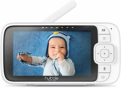 Hubble Nursery View Premium Baby Monitor – 5” Screen, Remote Camera, 2-Way Audio, Night Vision, Lullabies & 1000ft Range