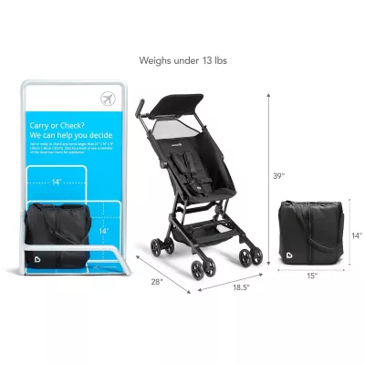Munchkin Sparrow Travel Stroller, Ultra Compact, Lightweight & Foldable Baby Stroller for Toddlers, Airplane Cabin Friendly