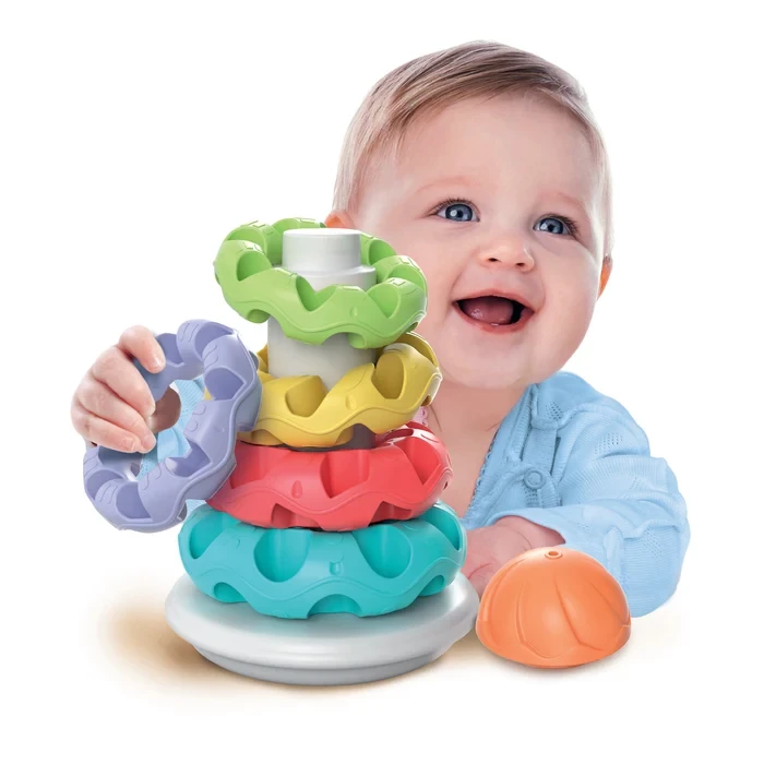 Clementoni Stacking Rings, Tactile Sensory Toy for Babies aged 6-36 Months
