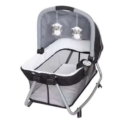 4-in-1 Convertible Twins Baby Playpen with Bassinet, Changing Table & Traveling Tote Bag, Portable Playard with Canopy, Wheel & Storage Organizer