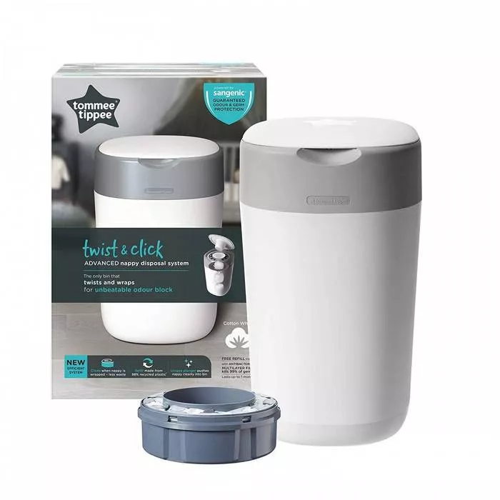 Tommee Tippee Twist & Click Diaper Bin Plus 1pc Refill Cassette