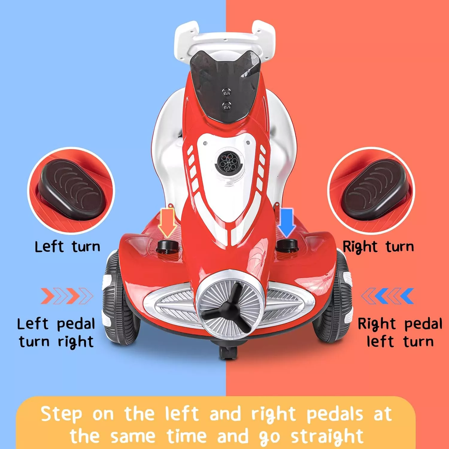 Ride-On Car for Kids with Bubble Maker – Dual Drive Electric Vehicle for Toddlers, Music, LED Lights, 360° Wheels, Safe Belt, Ages 3–5