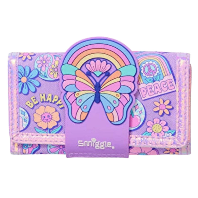 Smiggle Butterfly Design Set Backpack for Children, 42cm, 4 Pcs, Wallet, Pencil Case, Lunch Bag, Backpack