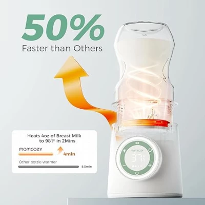 Momcozy Portable Bottle Warmer for Travel | Cordless Fast Heating, Leak-Proof Design, Long Battery Life, Fits Dr. Brown, Philips Avent, Medela, Tommee Tippee, Comotomo