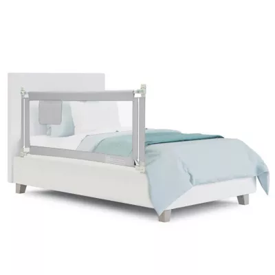 Bed Rail for Toddlers, Adjustable Height Baby Bed Safety Rail with Double Lock, Anti-Fall Mesh Guard for Kids, Vertical Lifting