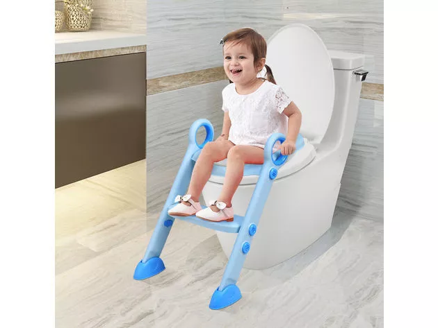2-in-1 Potty Training Seat with Step Ladder, and Handle for Toddlers – Kids Toilet Trainer for Boys & Girls