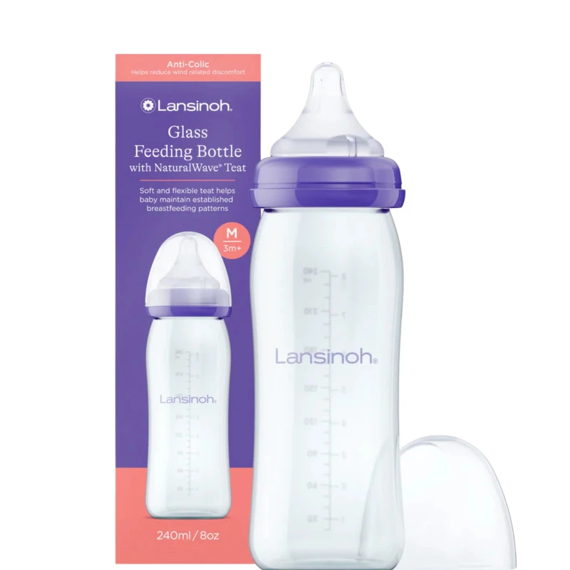 Lansinoh NaturalWave Feeding Bottle | Silicone Nipple for Natural Feeding