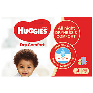 Huggies Dry Comfort Size 3 (5-9)Kgs 36's