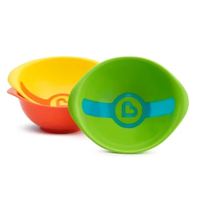 Munchkin White Hot Toddler Bowls | Baby and Toddler Feeding Bowl, 6m+, Baby Weaning Set, 3 Pack