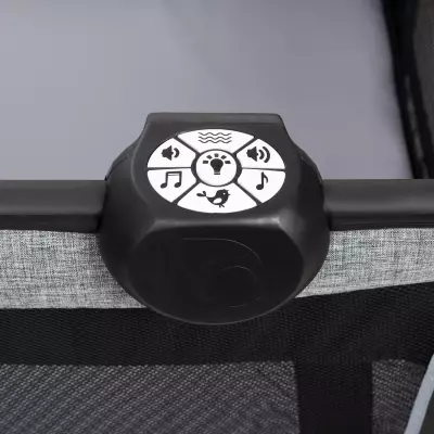 4-in-1 Convertible Twins Baby Playpen with Bassinet, Changing Table & Traveling Tote Bag, Portable Playard with Canopy, Wheel & Storage Organizer