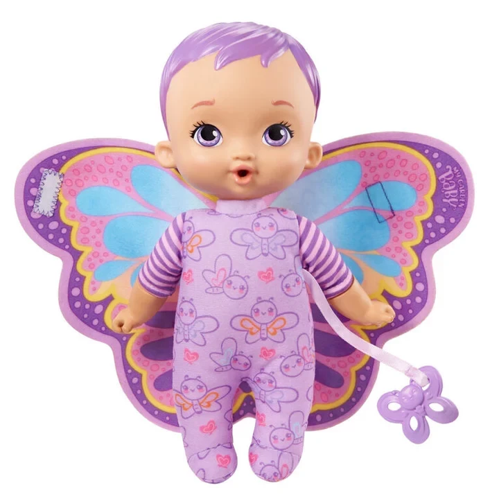 My Garden Baby My First Baby Butterfly Doll – Soft Plush Baby Doll with Wings, Jasmine Scent, Pacifier & Crib Packaging, 23cm (9”)
