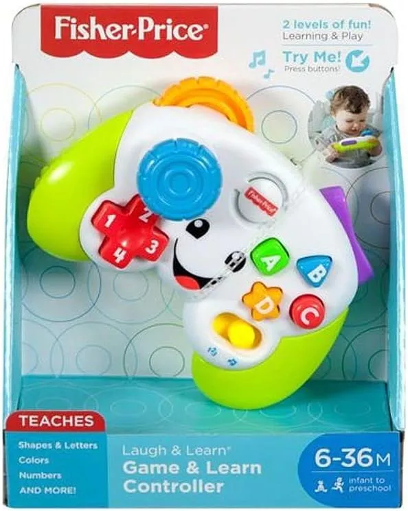 Fisher-Price Laugh & Learn Game & Learn Controller, Baby & Toddler Toy with Music, Lights & Learning Fun for Pretend Play, Ages 6+ Months