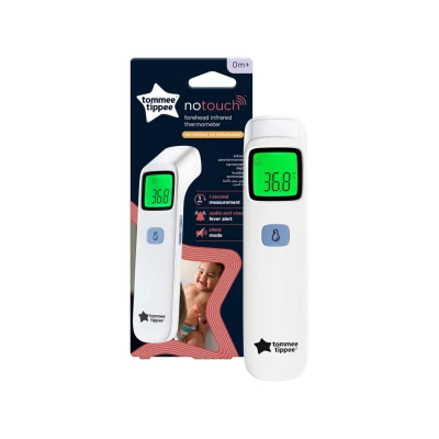 Tommee Tippee NoTouch Infrared Forehead Digital Thermometer, One Second Instant Readings in ˚C or ˚F, 0m+