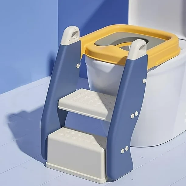 2-in-1 Potty Training Seat with Step Ladder for Toddlers – Kids Toilet Trainer for Boys & Girls, Blue