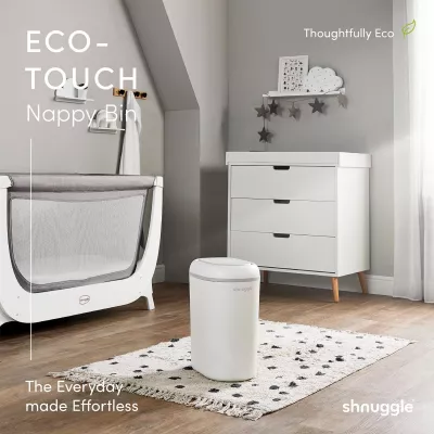Shnuggle Eco-Touch Nappy Bin, White