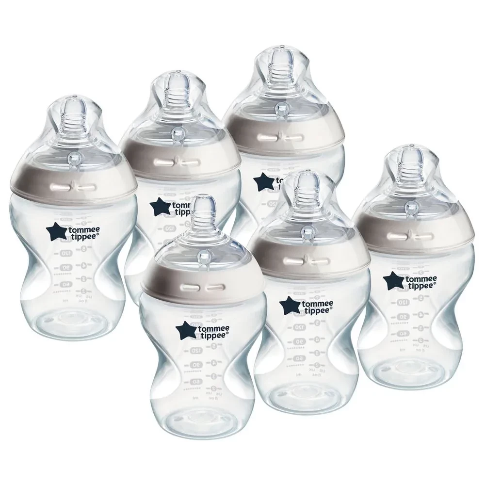 Tommee Tippee Natural Start Baby Bottles 260ml  – Soft Silicone Breast-Like Teat, Anti-Colic Valve
