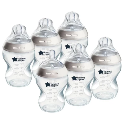 Tommee Tippee Natural Start Baby Bottles 260ml  – Soft Silicone Breast-Like Teat, Anti-Colic Valve