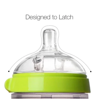 Comotomo Natural Feel Baby Feeding Bottle - Green & White,150 ml,250ml, 1pc & 2pc