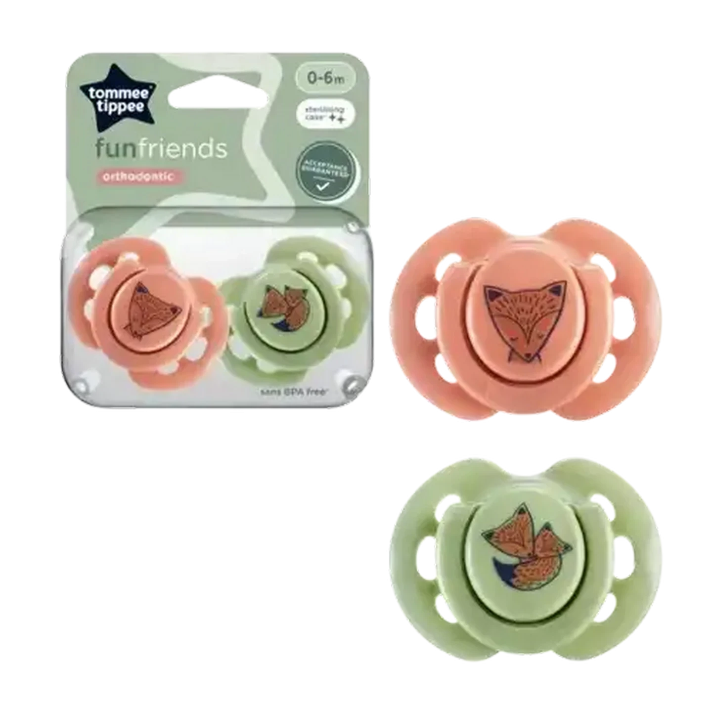 Tommee Tippee Fun Friends Soother, Pack Of 2