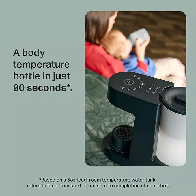 Tommee Tippee Perfect Prep Machine, Baby Bottle Formula Feed Maker with Antibacterial Water Filter, App Support, Day & Night Feed-Friendly Features, Slate