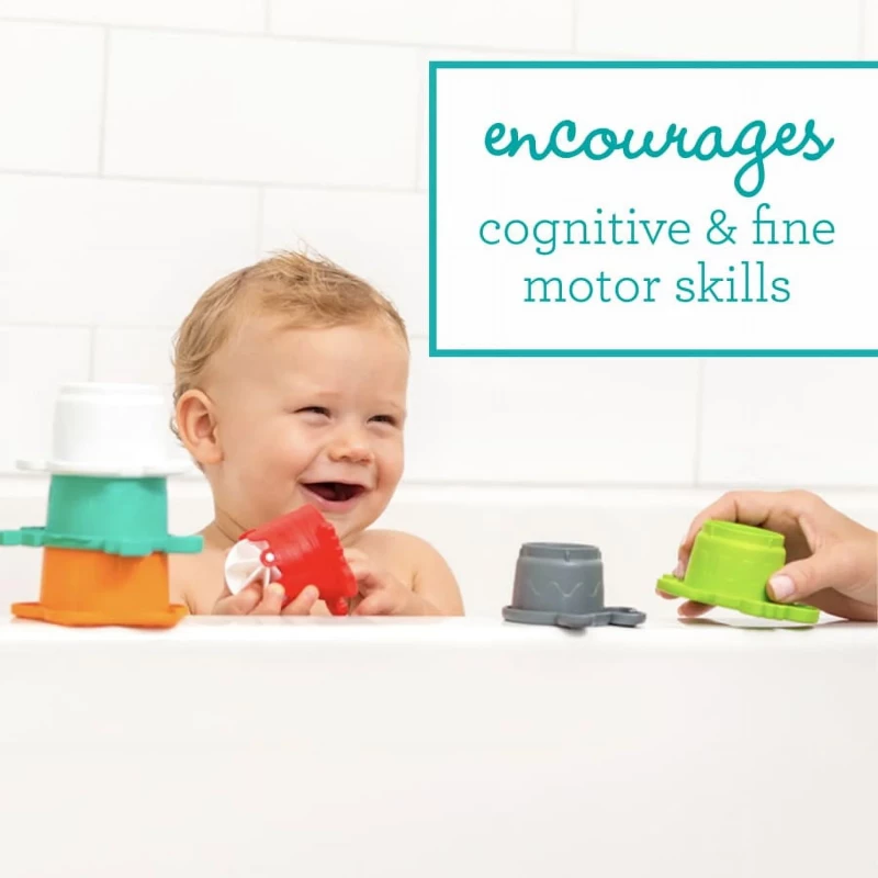 Infantino Stack O' Fun with Water Wheel, Infants 9-12 Months, Multicolor, 7-Piece Set