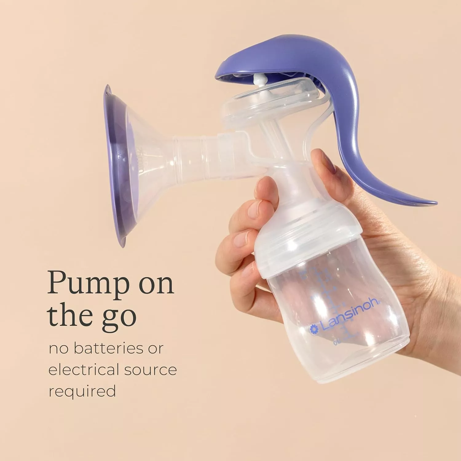 Lansinoh Manual Breast Pump with Stimulation and Expression Modes for Efficient Pumping