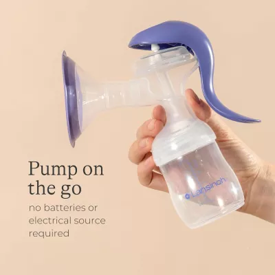 Lansinoh Manual Breast Pump with Stimulation and Expression Modes for Efficient Pumping