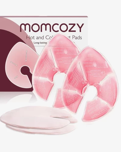 Momcozy Hot and Cold Therapy Breast Pads with 2 Soft Covers, Breastfeeding Essentials
