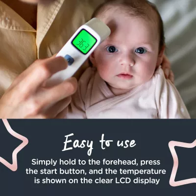 Tommee Tippee NoTouch Infrared Forehead Digital Thermometer, One Second Instant Readings in ˚C or ˚F, 0m+