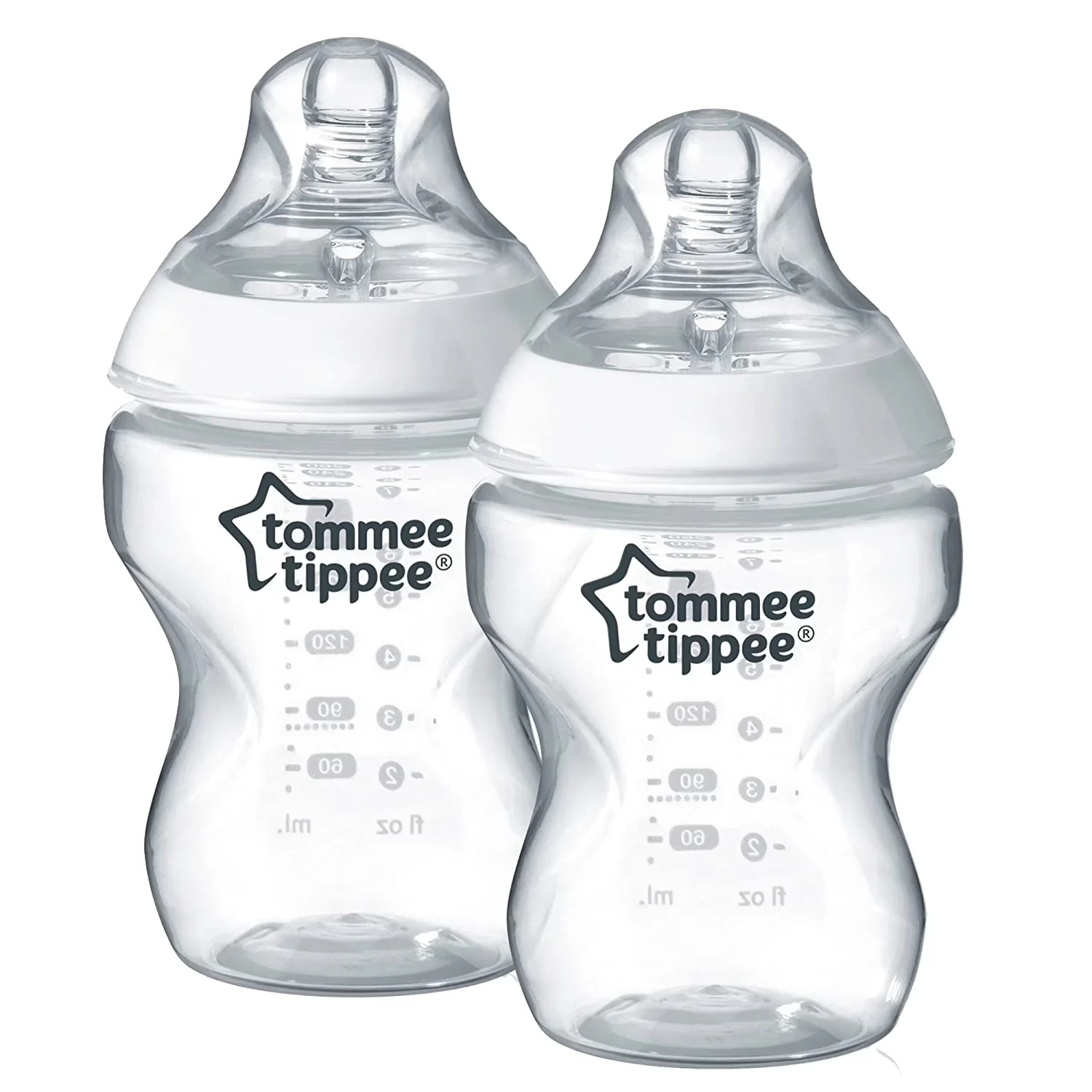 Tommee Tippee Natural Start Baby Bottles 260ml  – Soft Silicone Breast-Like Teat, Anti-Colic Valve