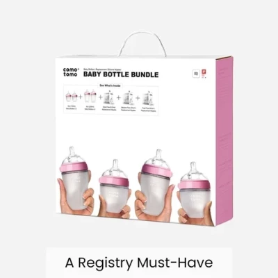 Comotomo Baby Bottle Bundle With 2x150ml Bottles, 2x250ml Bottles, and 3 Pairs of Teats-0-3m, 3m+, 6m+