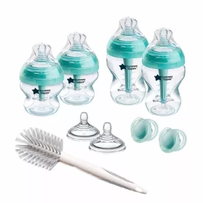Tommee Tippee Advanced Anti-Colic Newborn Starter Set – Breast-Like Bottles with 3-Piece Anti-Colic System, Heat-Sensing Technology, Reduced Gas & Reflux