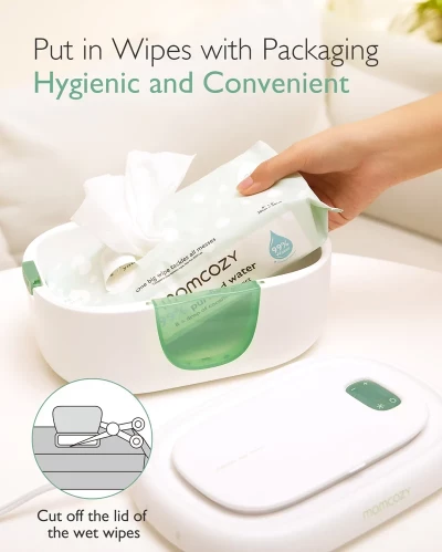Momcozy Large Capacity Baby Wipe Warmer with Top Heating & Adjustable Night Light