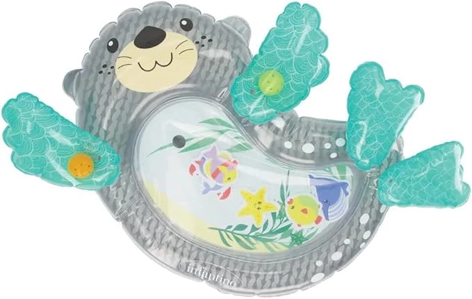 Infantino Tummy Time Giant & Rattle Pat Mat - Baby Sensory Play Mat with Floating Toys – for Newborns 3 Months+