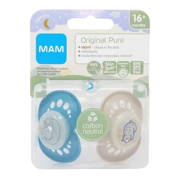 Mam Original Start Soothers, Baby Soother with Jaw-friendly Silicone Teat | Pack of 2 | Newborns to 6 months