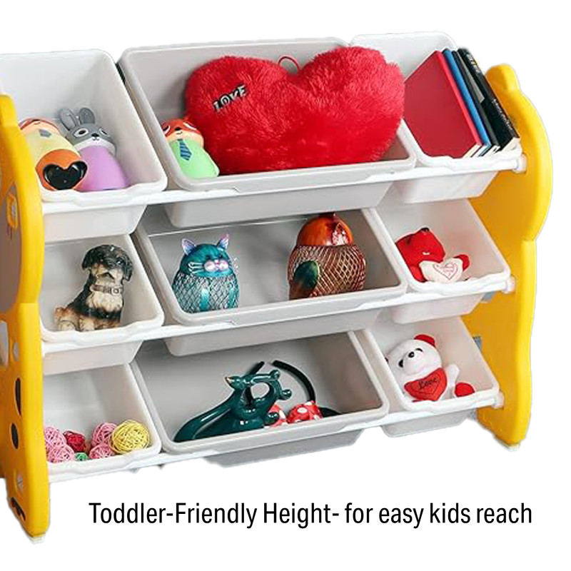 Toy Storage Organizer Rack with Bins, Multifunctional Bookshelf for Toddlers & Kids | 85x34x65 cm