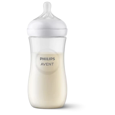 Philips Avent Natural Response Baby Bottle | 11oz/330ml, Fast Flow Nipple (6m+), Anti-Colic, Breast-Like Design – SCY906/01