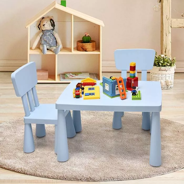 Multifunctional Kids Table and Chair Set, Suitable Height Kids Furniture With Smooth Surface