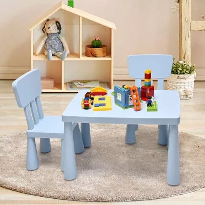 Multifunctional Kids Table and Chair Set, Suitable Height Kids Furniture With Smooth Surface