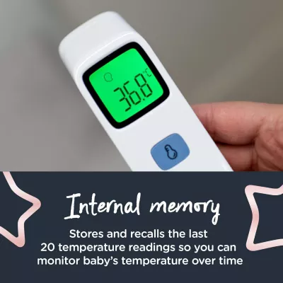 Tommee Tippee NoTouch Infrared Forehead Digital Thermometer, One Second Instant Readings in ˚C or ˚F, 0m+