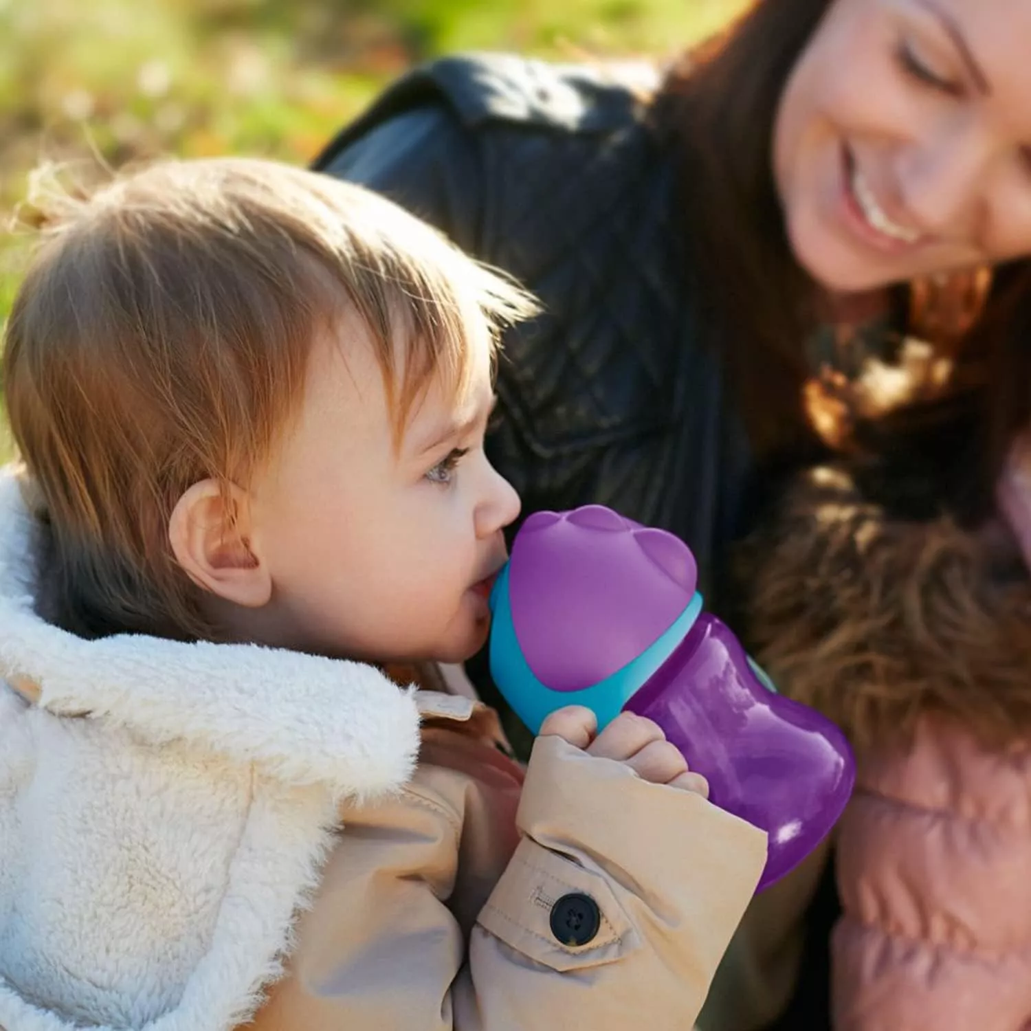 Avent Sippy Cup for Toddlers & Babies, BPA Free, Purple & Blue