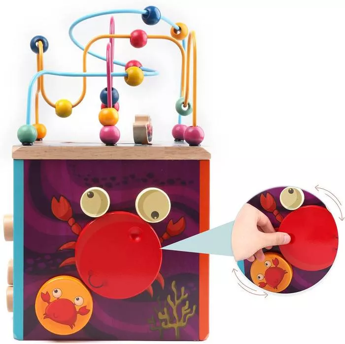 Montessori Wooden Activity Cube Bead Maze Toy