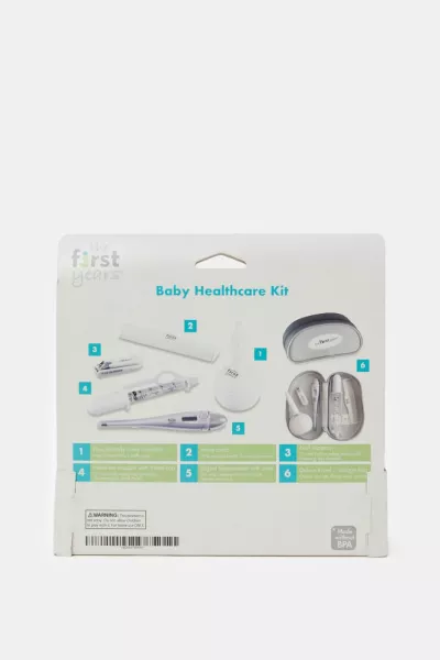 Health and Grooming Kit With Nasal Aspirator, Digital Thermometer, Medicine Dropper, Infant Comb, Nail Clippers, Storage Bag | 0m+